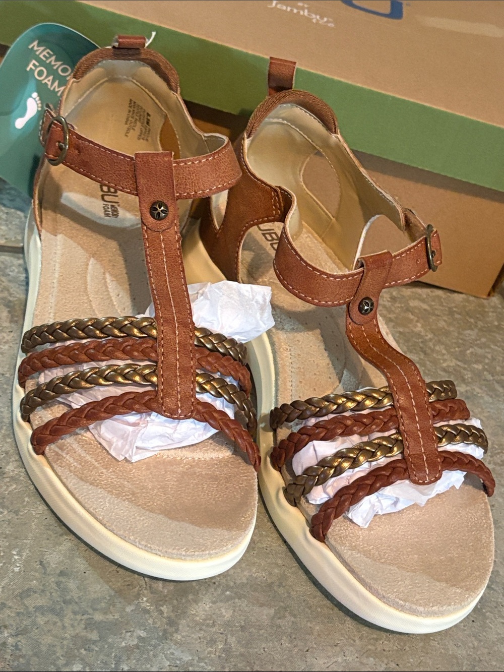 JBU Prague Brown and Bronze Women's Wedge Sandals